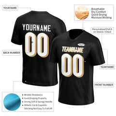 Custom Black Football Jersey Athletic Special Fans Edition Design Casual Shirt