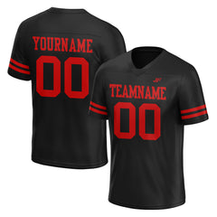 Custom Black Football Jersey Athletic Shirt For Adult Youth