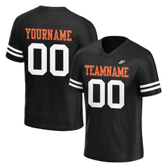 Custom Black Football Jersey Athletic Shirt For Adult Youth