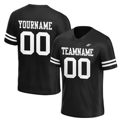 Custom Black Football Jersey Athletic Shirt For Adult Youth