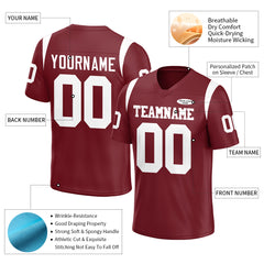 Custom Burgundy Football Jersey Athletic Special Fans Edition Shirt