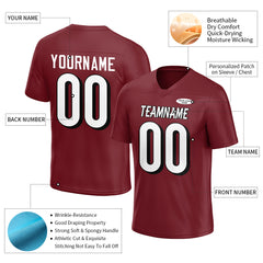 Custom Burgundy Football Jersey Athletic Special Fans Edition Design Casual Shirt