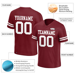 Custom Burgundy Football Jersey Athletic Shirt For Adult Youth