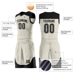 Custom Cream Mesh Basketball Uniform For Adult Youth Fans Jersey