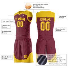 Custom Crimson Mesh Basketball Uniform For Adult Youth Fans Jersey