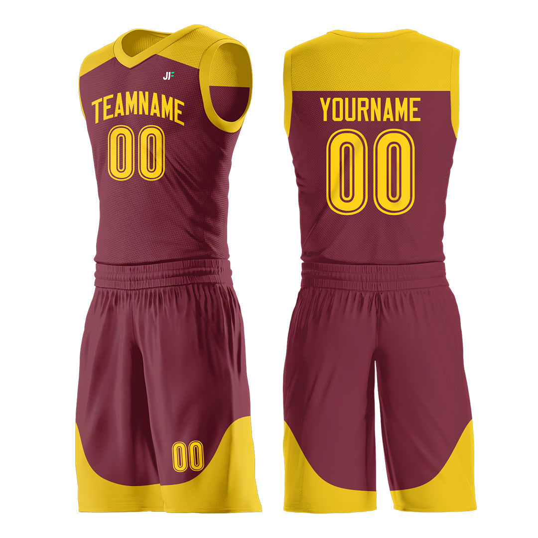 Custom Crimson Mesh Basketball Uniform For Adult Youth Fans Jersey