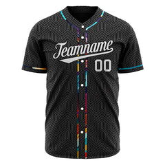 Custom Black Full Button Down Fans Special Edition Authentic Stripe Baseball Jersey