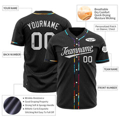 Custom Black Full Button Down Fans Special Edition Authentic Stripe Baseball Jersey