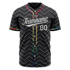 Custom Black Full Button Down Fans Special Edition Authentic Stripe Baseball Jersey