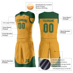 Custom Gold Mesh Basketball Uniform For Adult Youth Fans Jersey