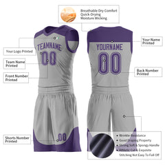 Custom Gray Mesh Basketball Uniform For Adult Youth Fans Jersey