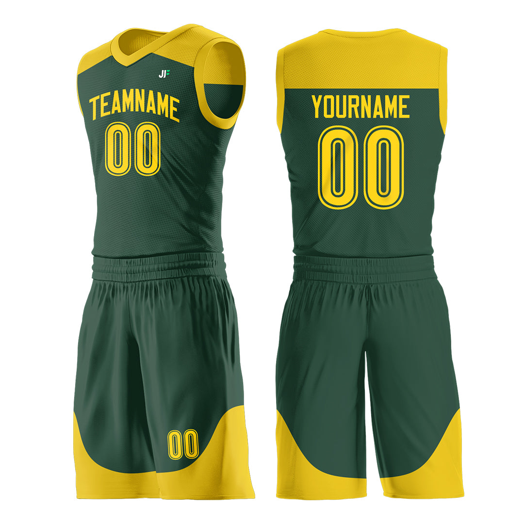 Custom Green Mesh Basketball Uniform For Adult Youth Fans Jersey