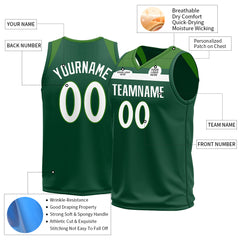 Custom Green Basketball Jersey Mesh Athletic Sports Shirts Design Your Own