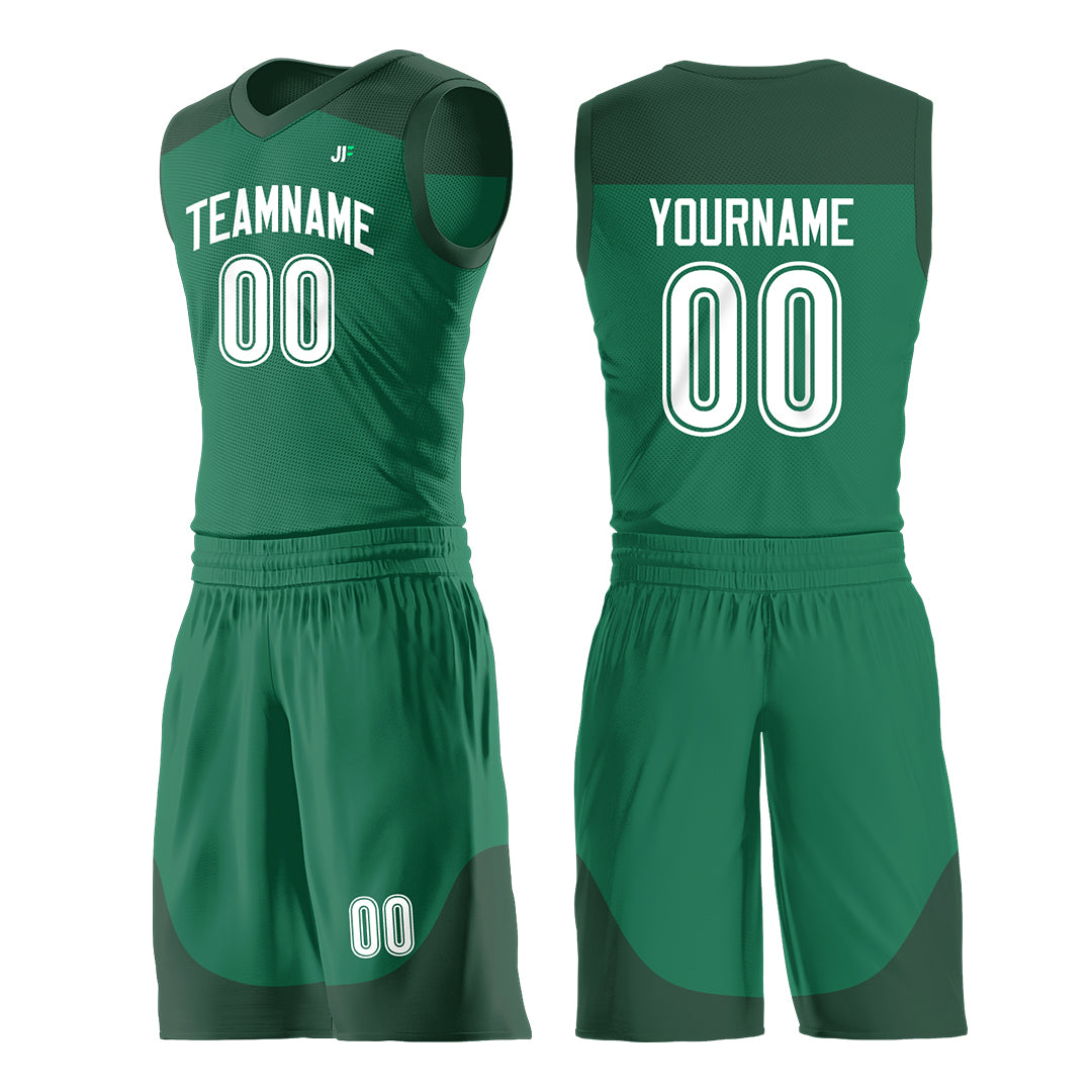 Custom Kelly Green Mesh Basketball Uniform For Adult Youth Fans Jersey