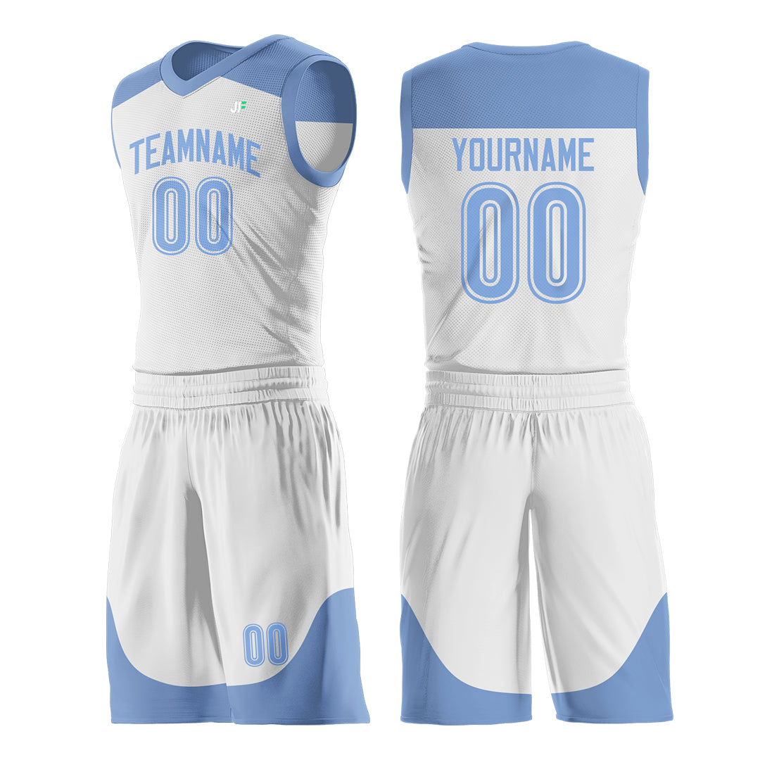 Custom White Mesh Basketball Uniform For Adult Youth Fans Jersey