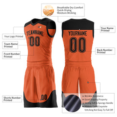 Custom Orange Mesh Basketball Uniform For Adult Youth Fans Jersey