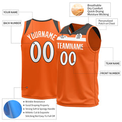 Custom Orange Basketball Jersey Mesh Athletic Sports Shirts Design Your Own