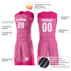 Custom Pink Mesh Basketball Uniform For Adult Youth Fans Jersey