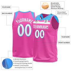 Custom Pink Basketball Jersey Mesh Athletic Sports Shirts Design Your Own