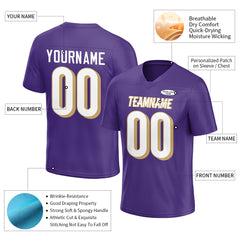 Custom Purple Football Jersey Athletic Special Fans Edition Design Casual Shirt