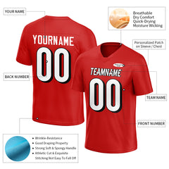 Custom Red Football Jersey Athletic Special Fans Edition Design Casual Shirt