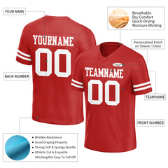 Custom Red Football Jersey Athletic Shirt For Adult Youth