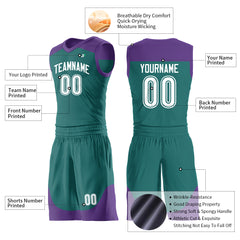 Custom Teal Mesh Basketball Uniform For Adult Youth Fans Jersey