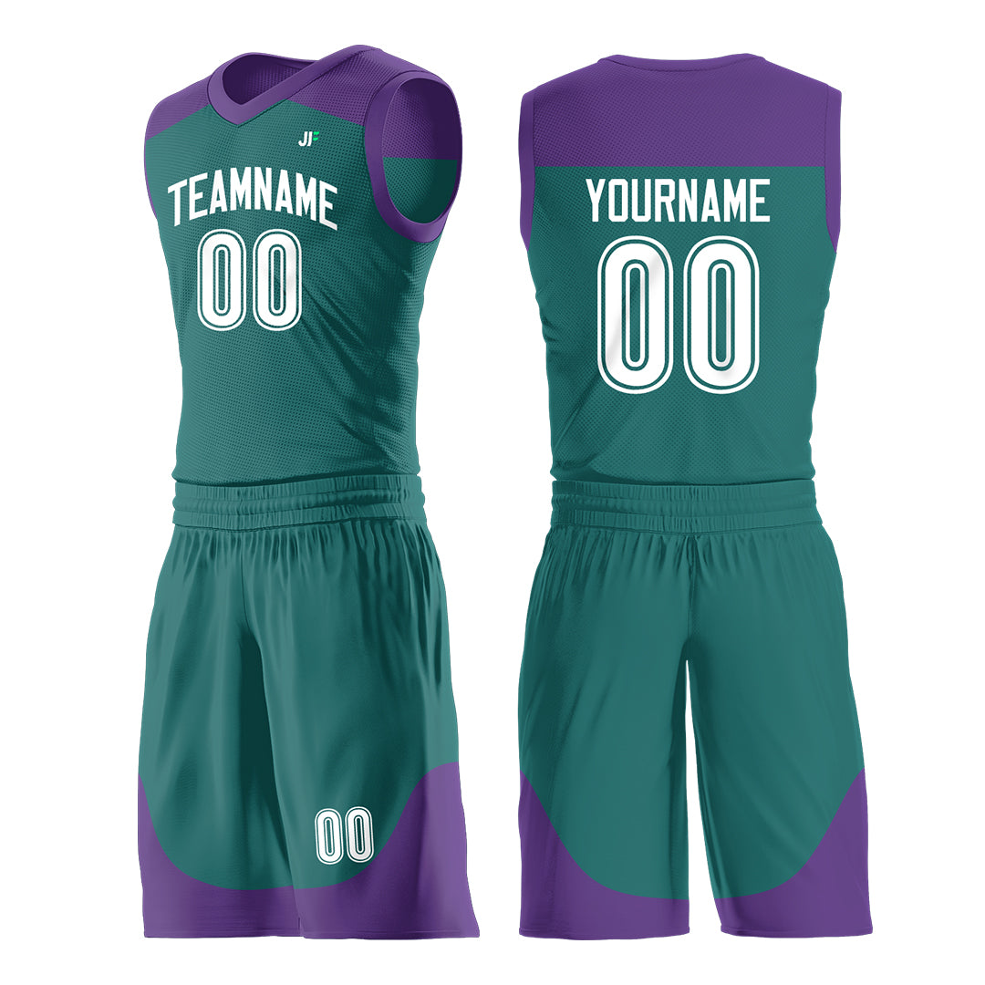 Custom Teal Mesh Basketball Uniform For Adult Youth Fans Jersey