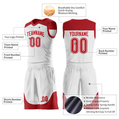 Custom White Mesh Basketball Uniform For Adult Youth Fans Jersey