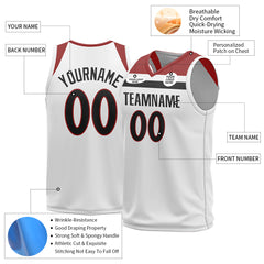 Custom White Basketball Jersey Mesh Athletic Sports Shirts Design Your Own