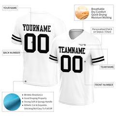 Custom White Football Jersey Athletic Shirt For Adult Youth