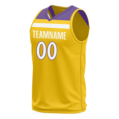 Custom Yellow Basketball Jersey Mesh Athletic Sports Shirts Design Your Own