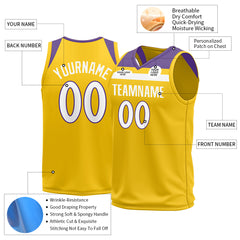 Custom Yellow Basketball Jersey Mesh Athletic Sports Shirts Design Your Own