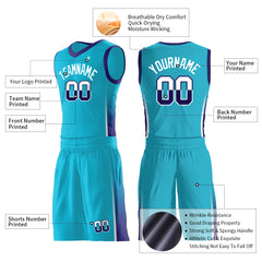 Custom Lake Blue Yellow Basketball Uniform Design Your Own Print Athletic V Neck Mesh Jersey Design Your Own