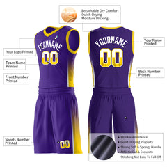 Custom Purple Basketball Uniform Design Your Own Print Athletic V Neck Mesh Jersey Design Your Own