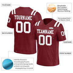 Custom Burgundy Football Jersey Athletic Special Fans Edition Shirt For Adult Youth