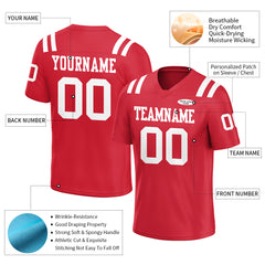 Custom Red Football Jersey Athletic Special Fans Edition Shirt For Adult Youth